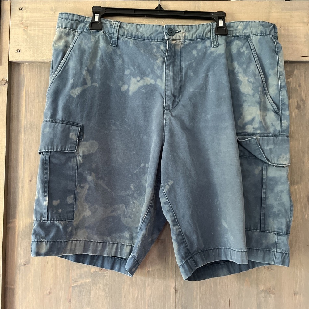 Vintage Cargo Shorts Men's Size 38 Blue 100% Cotton Distressed